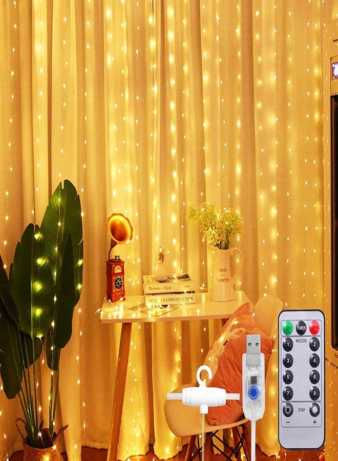 Decorative Buckets:Diwali Lights | Diwali Lights for Decorations | Christmas Decorations | 180 LED MESH Curtain |Christmas Light |Garland String Light| (Yellow) - Image 1
