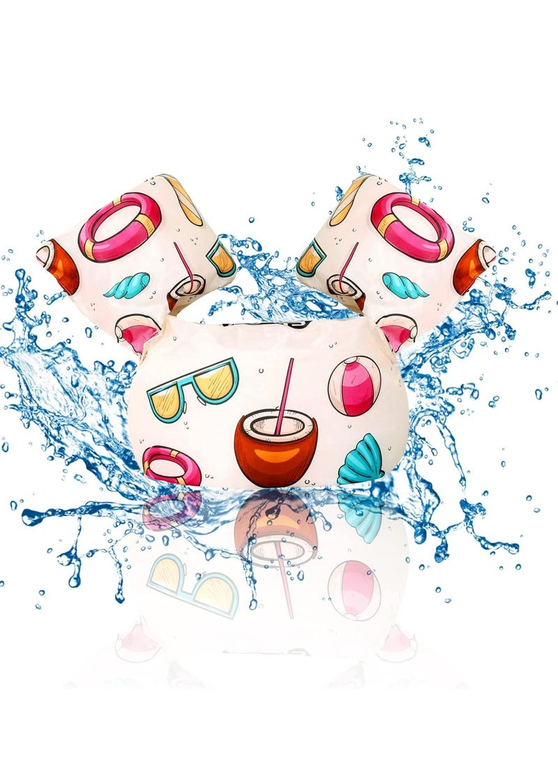 SYOSI Toddler Swim Vest for Kids 1-5 Years Old 30-55 lbs Boy and Girl Learn-to-Swim Adjustable Strap Swimming Jacket Water Wings for with lovely Cartoon Children's Swimming Pool Pale Pink Coconut - Image 1