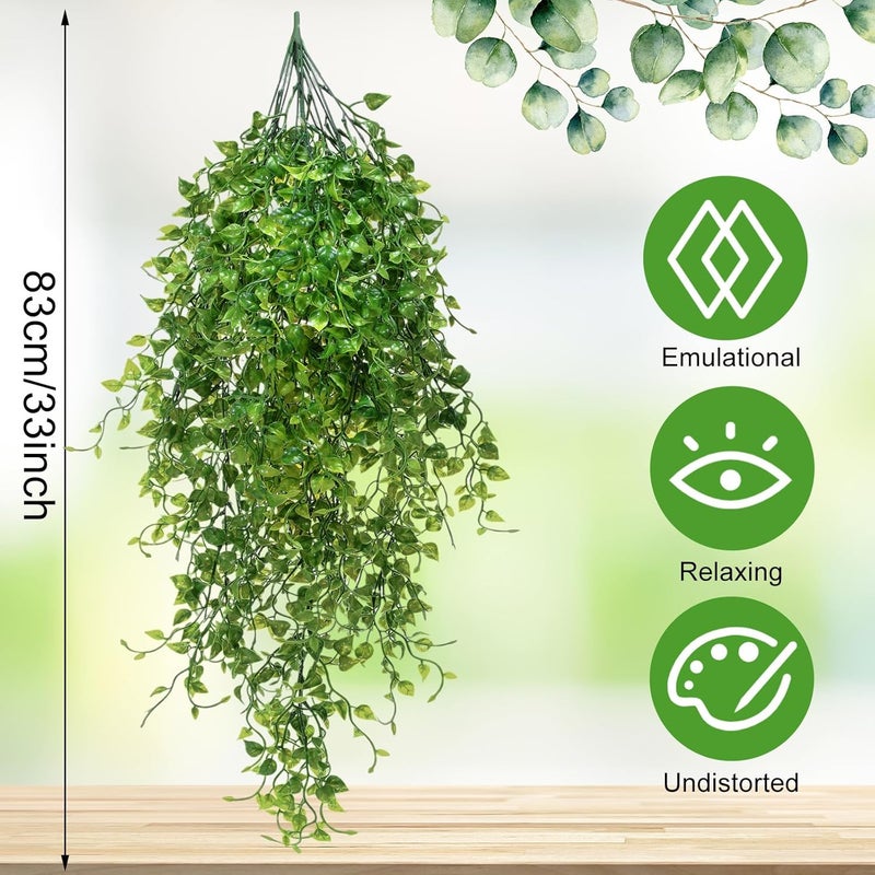 Hoteam 12 Pcs Artificial Hanging Plants Fake Ivy Vines with Fake Leaves for Living Room Decor Indoor Outdoor Decorations for Patio Artificial Plants Greenery for House Wall, No Baskets(Ivy) - Image 2