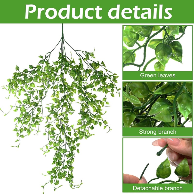 Hoteam 12 Pcs Artificial Hanging Plants Fake Ivy Vines with Fake Leaves for Living Room Decor Indoor Outdoor Decorations for Patio Artificial Plants Greenery for House Wall, No Baskets(Ivy) - Image 3