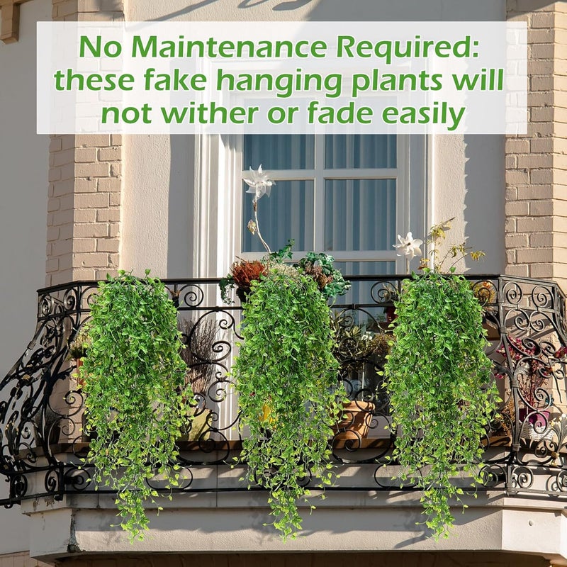Hoteam 12 Pcs Artificial Hanging Plants Fake Ivy Vines with Fake Leaves for Living Room Decor Indoor Outdoor Decorations for Patio Artificial Plants Greenery for House Wall, No Baskets(Ivy) - Image 5