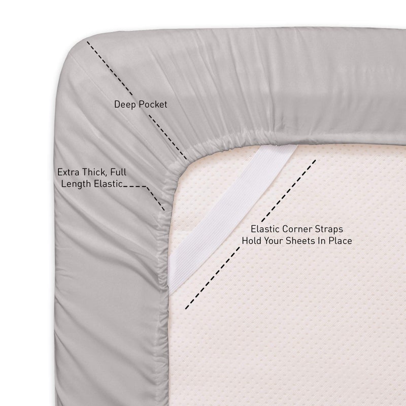 Sweet Home Collectio 1500 Supreme Collection Extra Soft RV Short Queen Sheets Set  Silver - Luxury Bed Sheets Set with Deep Pocket Wrinkle Free Hypoallergenic Bedding  Over 40 Colors  RV Short Queen Size  Silver  - Image 3