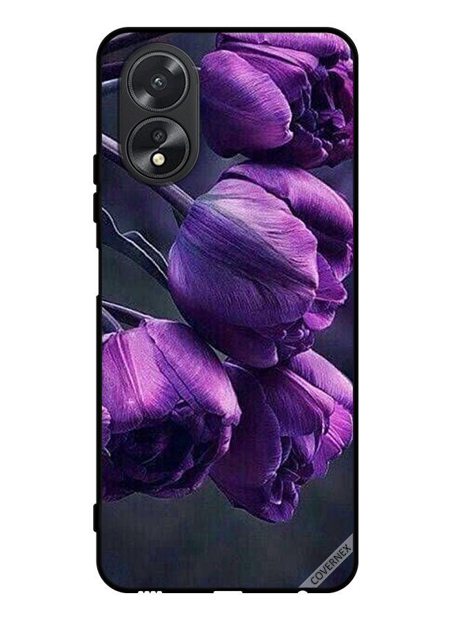 Covernex Protective Case Cover For Oppo A38 Dark Flowers - Image 1