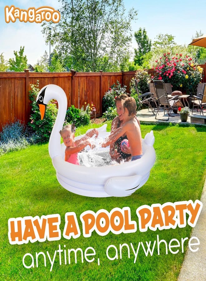 Coconut Float White Swan Inflatable Kid Pool, 48" Baby - Kids Blow Up Pools for Summer Outdoor Kid Swimming Toys for Boys & Girls Play Center Kiddy Inflatable Outdoor Swimming Pool for Toddler 1-3 - Image 4