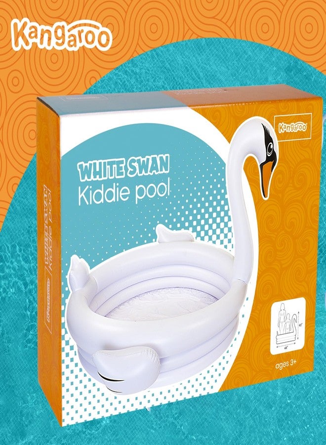 Coconut Float White Swan Inflatable Kid Pool, 48" Baby - Kids Blow Up Pools for Summer Outdoor Kid Swimming Toys for Boys & Girls Play Center Kiddy Inflatable Outdoor Swimming Pool for Toddler 1-3 - Image 3