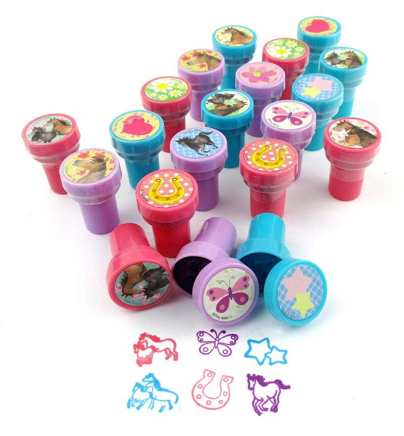 TINYMILLS 24 Pcs Horse and Pony Stampers for Kids Western Birthday Party Favors Goody Bag Treat Bag Fillers Classroom Rewards Carnival Prizes - Image 3