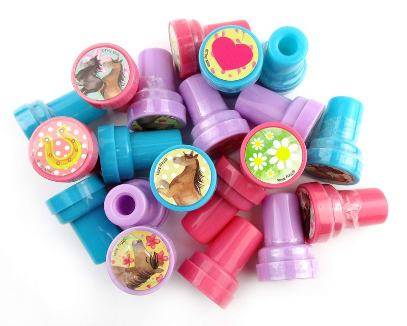 TINYMILLS 24 Pcs Horse and Pony Stampers for Kids Western Birthday Party Favors Goody Bag Treat Bag Fillers Classroom Rewards Carnival Prizes - Image 4