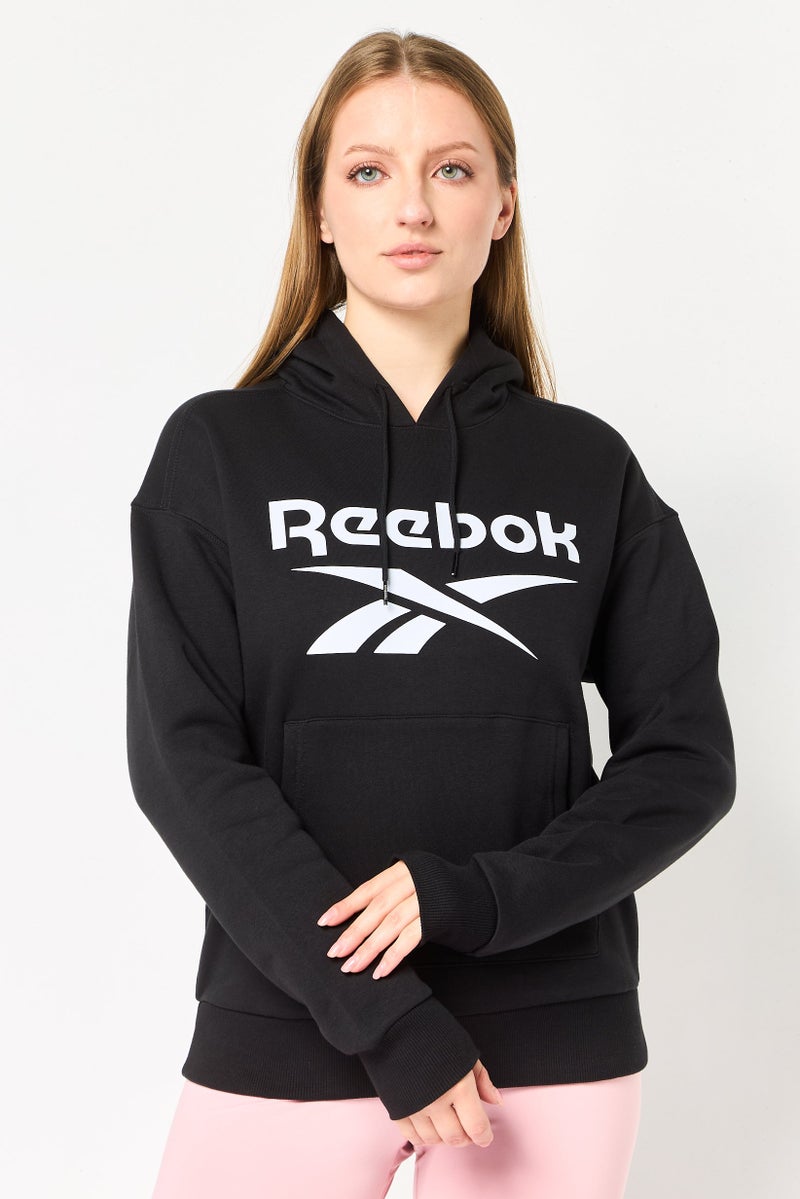 Reebok Women Sportswear Fit Long Sleeve Training Hoodie, Black - Image 1
