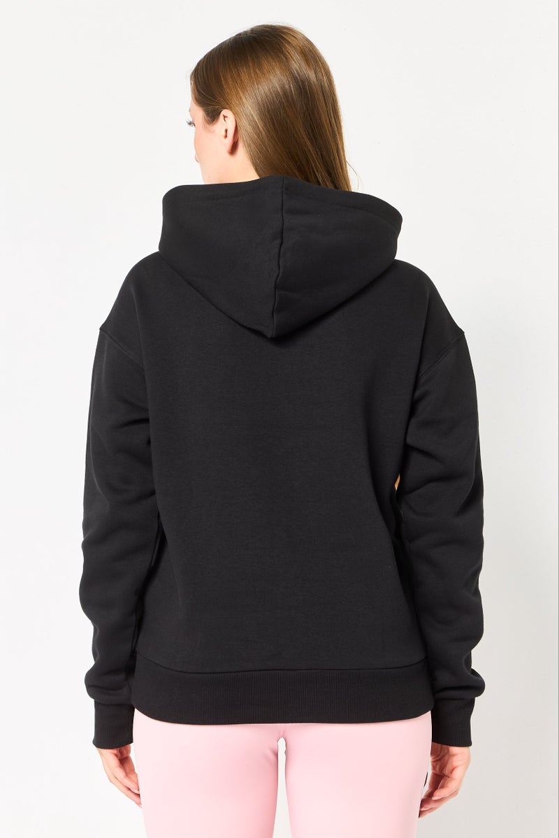 Reebok Women Sportswear Fit Long Sleeve Training Hoodie, Black - Image 2