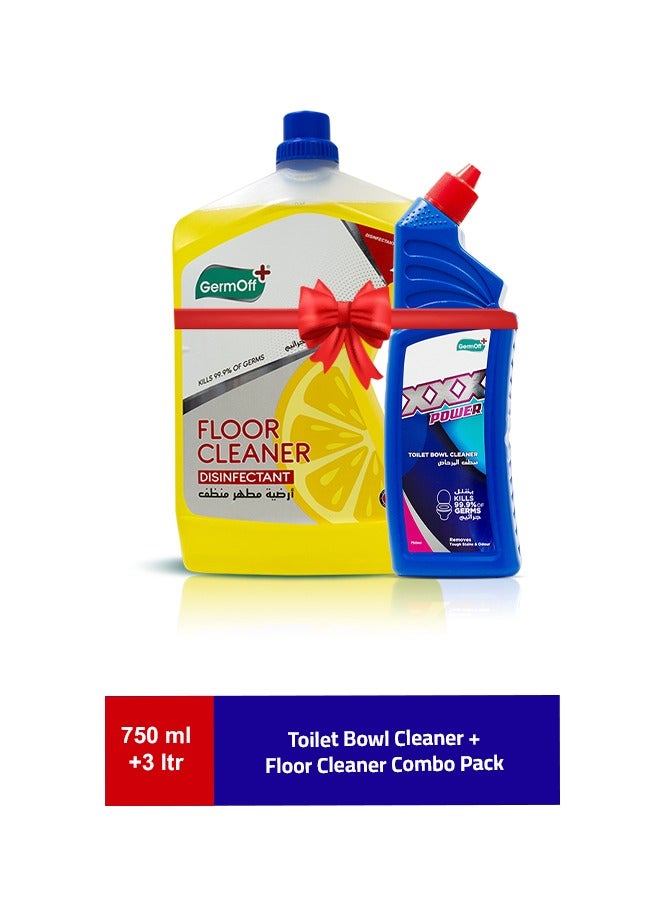 Germoff Floor Cleaner 3 Ltr + XXX Power Toilet Bowl Cleaner 750ml - Image 1