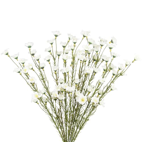 CITYES 10 Pcs Artificial Wildflowers with Stems Bulk Silk Spring Flowers 21 Inch Fake Forsythia Branches White Faux Wildflowers Floral Arrangements for Home Decor Indoor Outdoor Wedding Centerpieces - Image 1