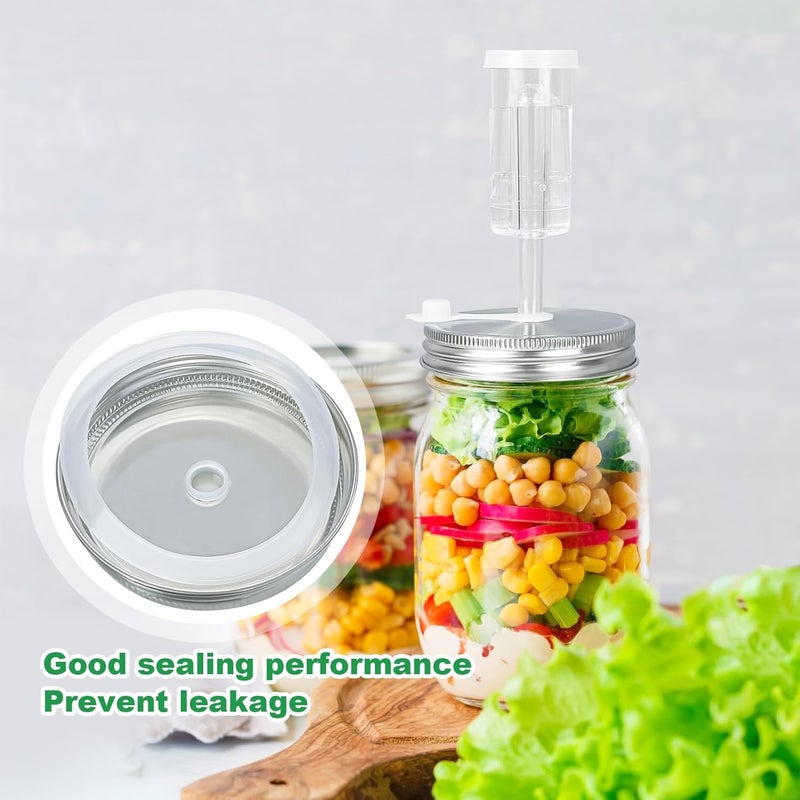 JOBVERT Fermentation Kit, 2 Upgraded Fermentation Lids and 2 Glass Fermentation Weights, for 86MM Wide Mouth Mason Jars for Making And Storing Sauerkraut (Jars Not Included) - Image 5