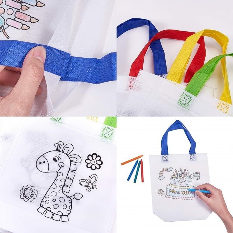 Gold Leaf DIY Coloring Reusable Bags | Assorted Theme, Set of 20 11x12 Inches | Kids Party Favor Bags for All Events, Gift, Candy Treat Goody - Image 5