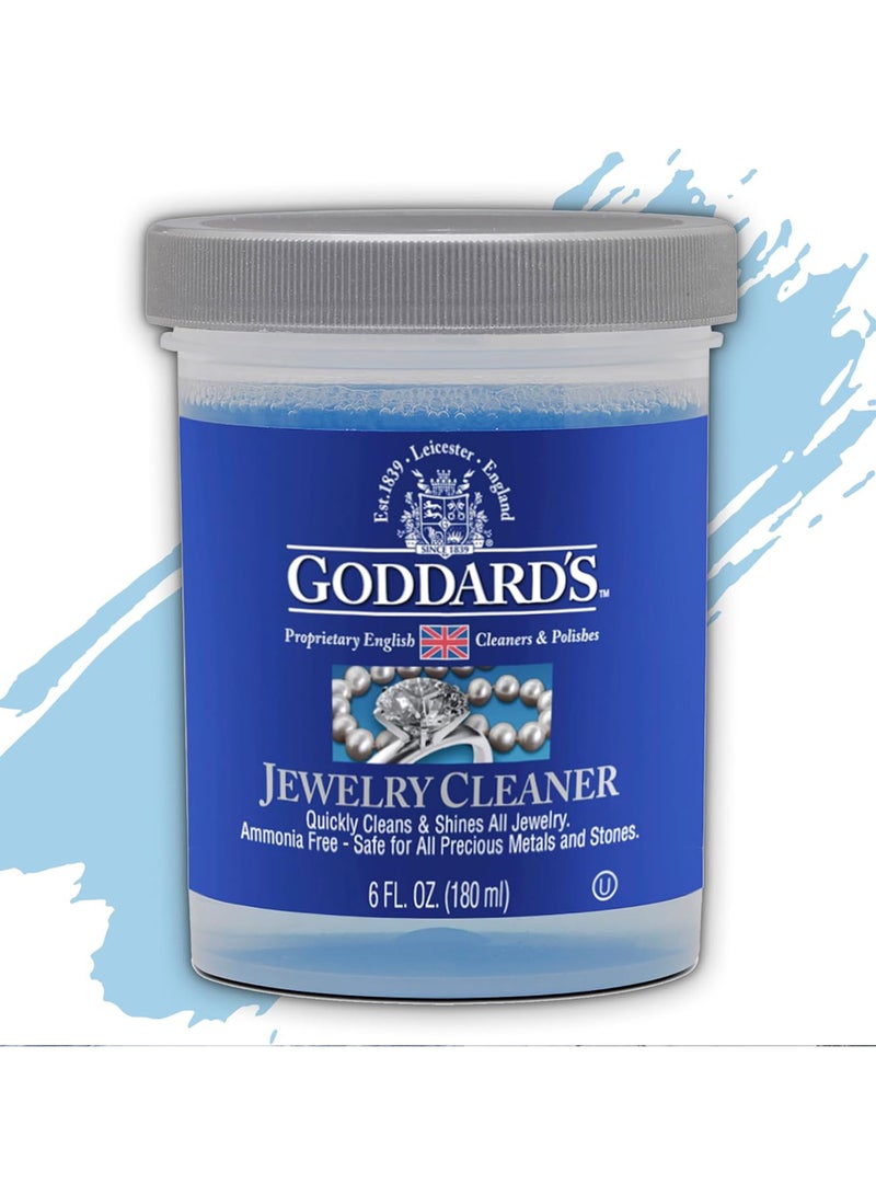 Goddard's Jewelry Cleaner, Tarnish Remover, Cleaning Solution for Silver, Gold, Diamond, Gemstone Jewelry, Ammonia Free, Includes Brush & Basket, 6 oz - Image 1