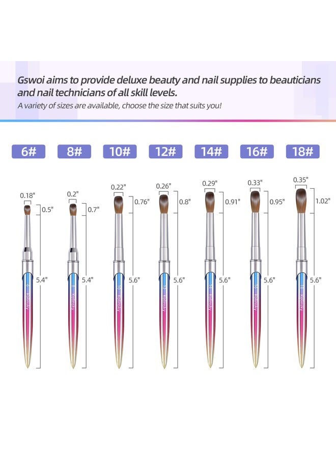 GSWOI 100% Kolinsky Acrylic Nail Brush,3D Pure Handmade Round Shape Size 12 Nail Brushes for Acrylic Application, Professional Nail Art Brush Manicure for Professional Manicure DIY Home Salon(#12) - Image 4