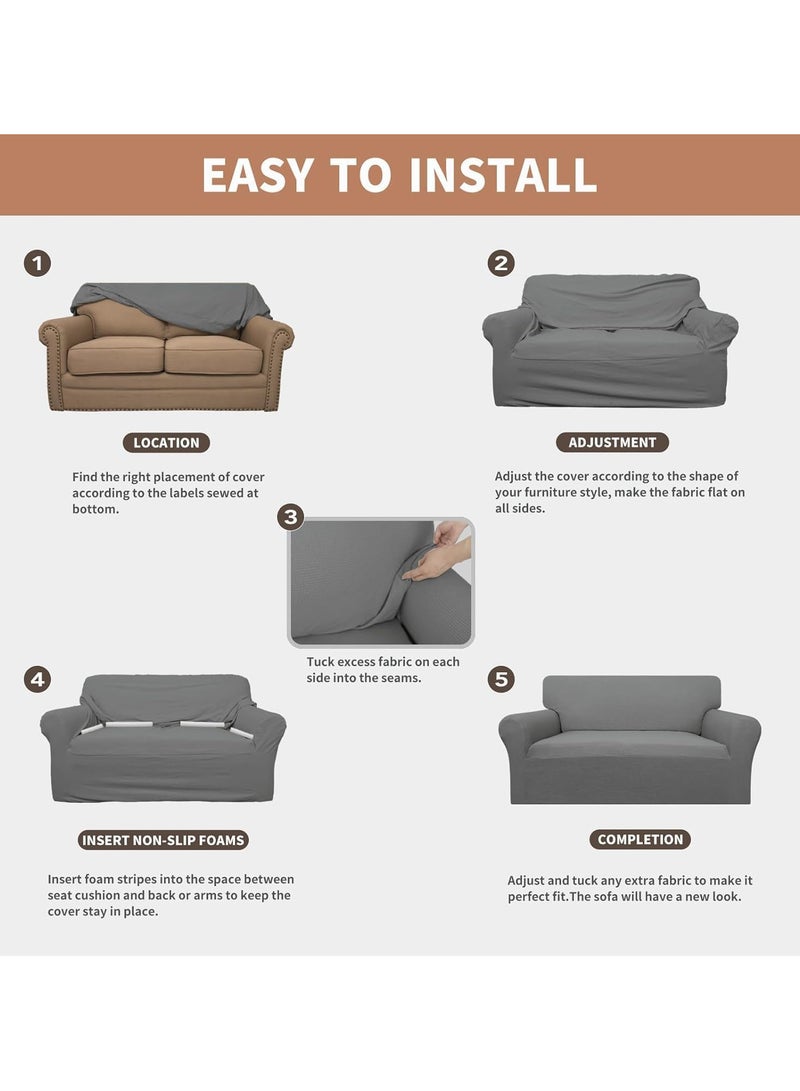 غطاء أريكة مقاوم للماء، غطاء أريكة مزدوج قابل للتمدد من قماش الجاكار، واقي أثاث مانع للتسرب، أغطية أريكة طاردة للماء، غطاء أريكة عالمي للأطفال والحيوانات الأليفة