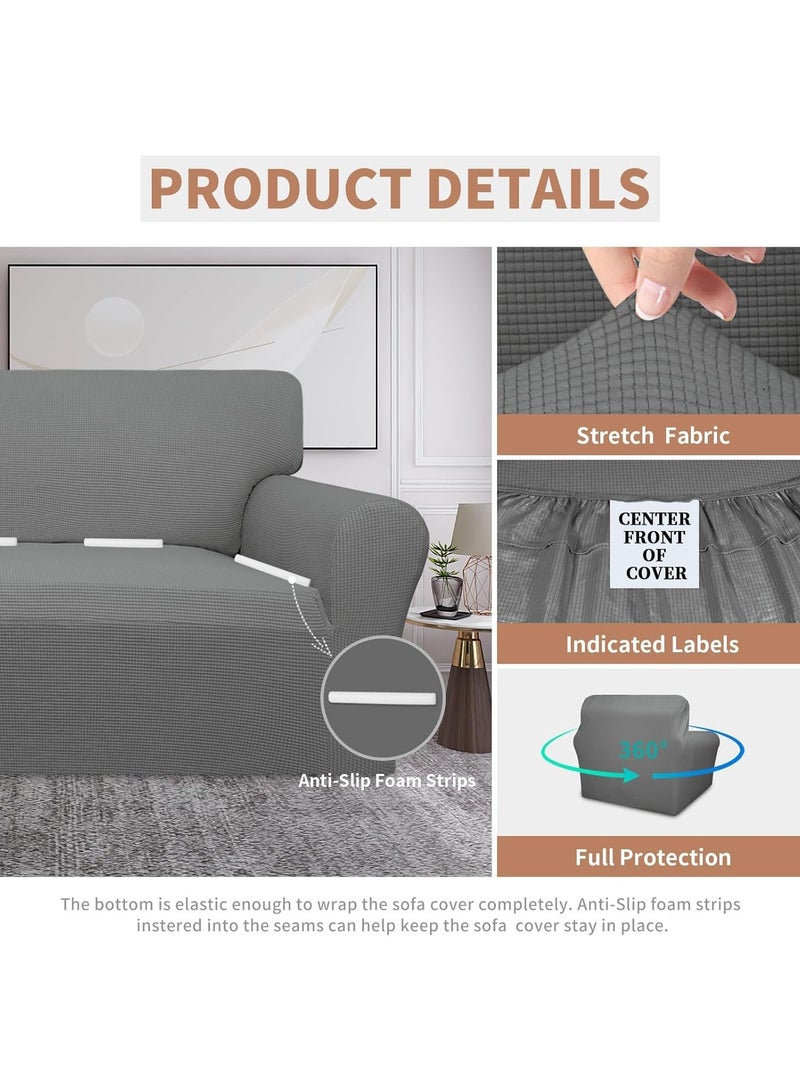 INSIJAM Waterproof Couch Cover Dual Sofa Stretch Jacquard Slipcover Leakproof Furniture Protector Water Repellent Sofa Covers Universal Couch Slipcover for Kids Pets - Image 3