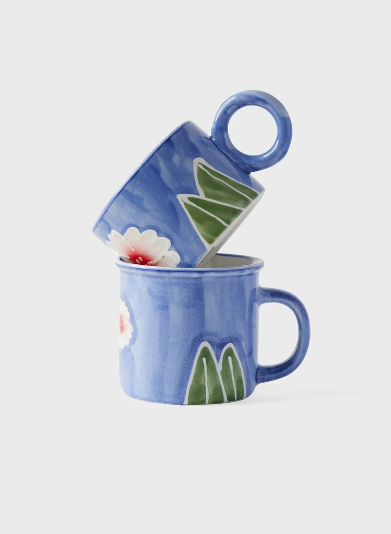 Prickly Pear Large 'Isa' Floral Circle Handle Mug