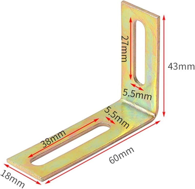 Model G 50Pcs Adjustable Right Angle Bracket L Shape Corner Brace Furniture Board Connector Metal Support - Image 3