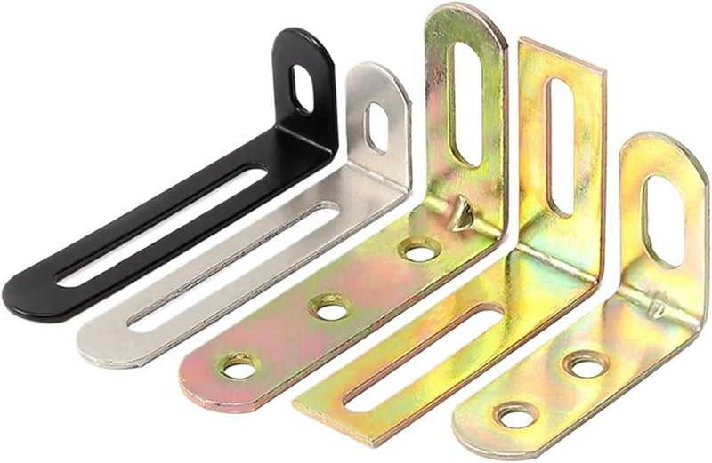 Model G 50Pcs Adjustable Right Angle Bracket L Shape Corner Brace Furniture Board Connector Metal Support - Image 4