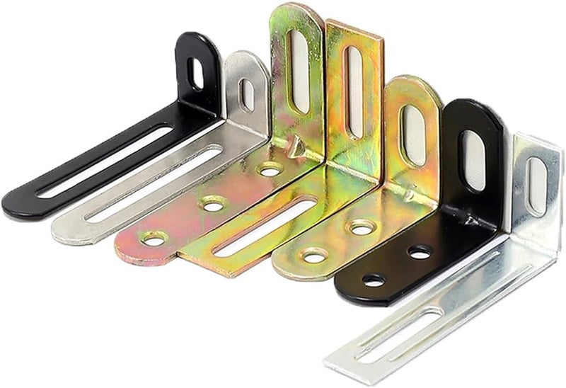 Model G 50Pcs Adjustable Right Angle Bracket L Shape Corner Brace Furniture Board Connector Metal Support - Image 5