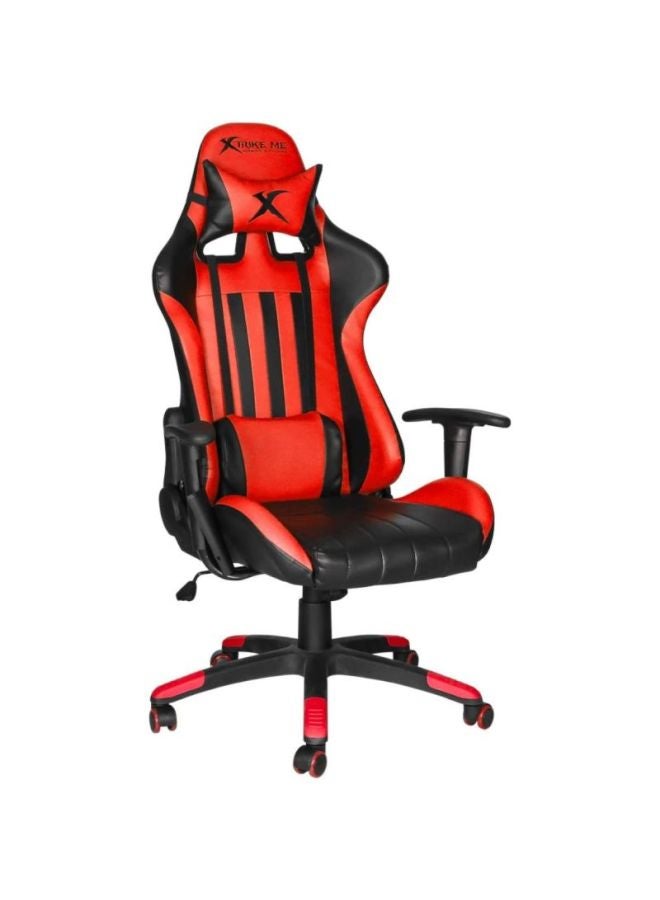 XTRIKE ME Gaming Chair Adjustable Computer Chair PC Office PU Leather High Back Lumbar Support comfortable armrest Headrest red and black On Wheels - GC-905 BK - Image 1