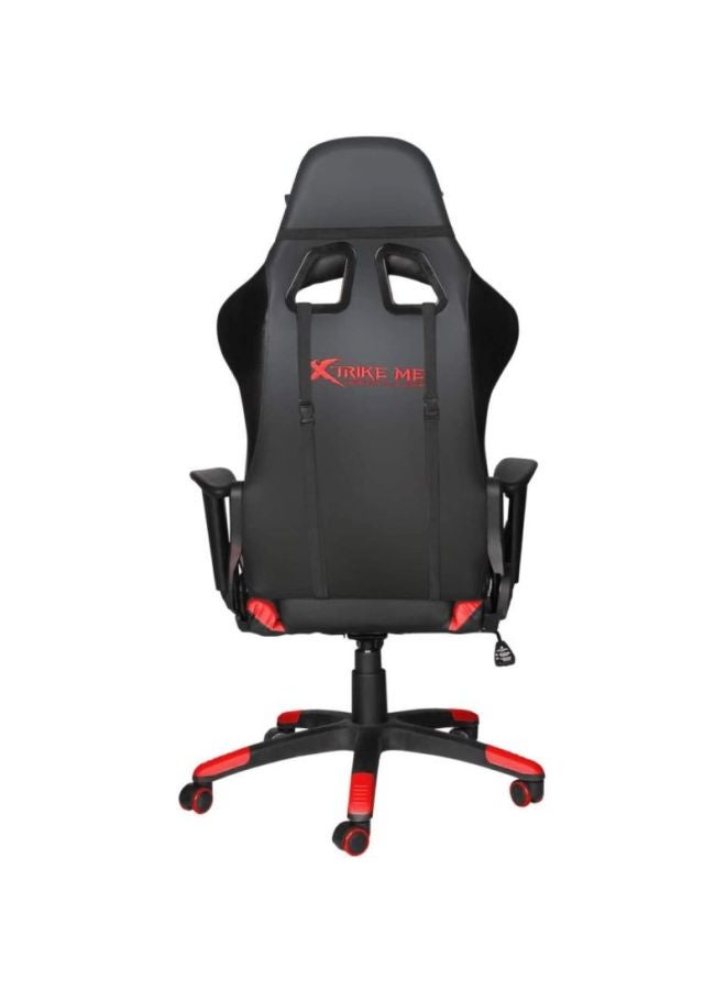 XTRIKE ME Gaming Chair Adjustable Computer Chair PC Office PU Leather High Back Lumbar Support comfortable armrest Headrest red and black On Wheels - GC-905 BK - Image 2
