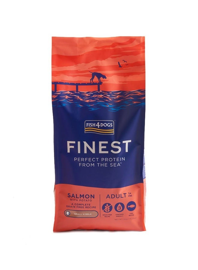 (فيش٤دوجس) فيش فور دوغز فاينست – سلمون كيبّل صغير، طعام جاف للكلاب البالغة - Image 1