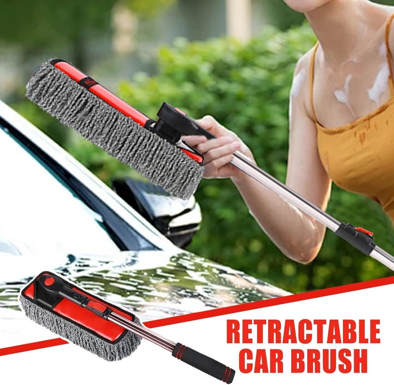 Long Handle Car Wash Brush - Long Handle No Scratch Soft Rotating | Car Detailing Cleaning Brush | for Windshield Vehicles RV Window Auto Truck SUV - Image 2