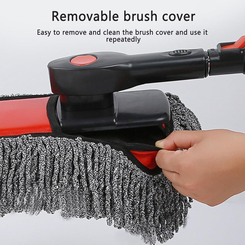 Long Handle Car Wash Brush - Long Handle No Scratch Soft Rotating | Car Detailing Cleaning Brush | for Windshield Vehicles RV Window Auto Truck SUV - Image 4