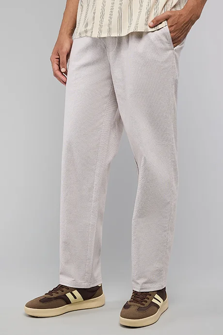 R&B Solid Loose Fit Pants with Elastic Waist