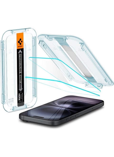 Glastr Ez Fit [2 Pack] for iPhone 16/15 Screen Protector Premium Tempered Glass - Case Friendly with Sensor Protection