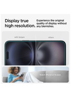 Spigen Glastr Ez Fit [2 Pack] for iPhone 16/15 Screen Protector Premium Tempered Glass - Case Friendly with Sensor Protection  - Image 5