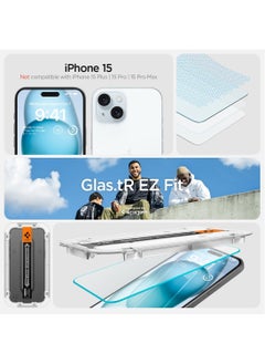Spigen Glastr Ez Fit [2 Pack] for iPhone 16/15 Screen Protector Premium Tempered Glass - Case Friendly with Sensor Protection  - Image 3