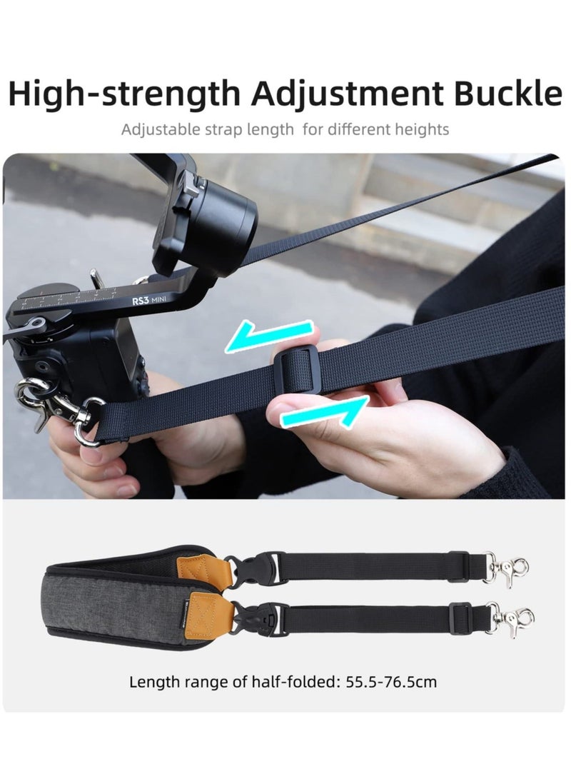 Neck Shoulder Strap for DJI RS 3 Mini Gimbal Lightweight Stabilizer for Canon/Sony/Panasonic/Nikon/Fujifilm Lanyard Accessories Cushion Shoulder Lanyard Dual Hook Adjustable