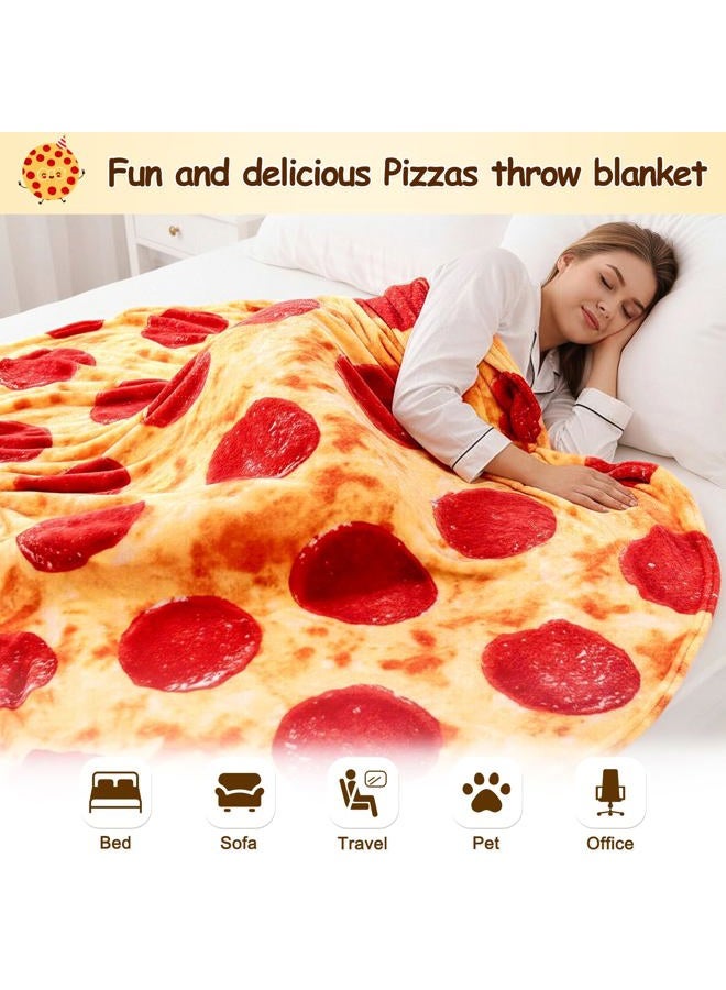 Mermaker Pepperoni Pizza Blanket 2.0 Double Sided 71 Inch for Adult and Kids, Realistic Food Blanket, 285 GSM, Funny Gifts for Teenage Boys and Girls - Image 4