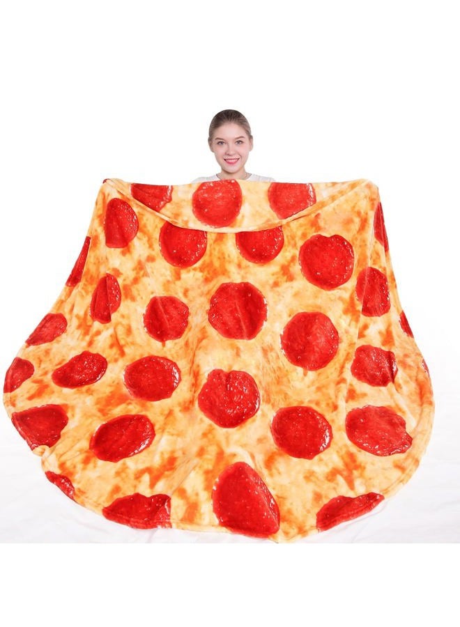 Mermaker Pepperoni Pizza Blanket 2.0 Double Sided 71 Inch for Adult and Kids, Realistic Food Blanket, 285 GSM, Funny Gifts for Teenage Boys and Girls - Image 1