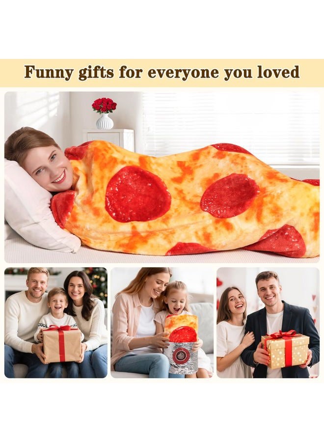 Mermaker Pepperoni Pizza Blanket 2.0 Double Sided 71 Inch for Adult and Kids, Realistic Food Blanket, 285 GSM, Funny Gifts for Teenage Boys and Girls - Image 3