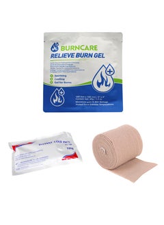 King Mariot Burncare Relieve Burn Gel + Instant Cold Compress + Adhesive Elastic Bandages Sterile Plaster Strips | First Aid Kit Essentials for Burns, Injuries, Muscle Pain | Pain Relief Kit  - Image 3