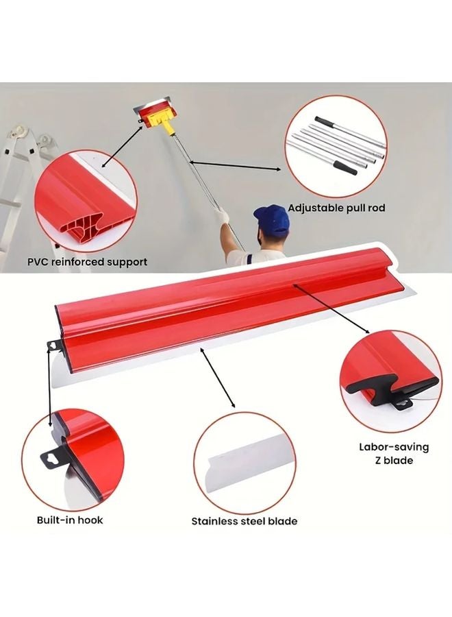 Plastic Scraper Set 4 Multi Purpose Tools With Flexible Rigid Blades For Drywall Paint Removal Leveling Home Improvement Kit Without Clamp - Image 5