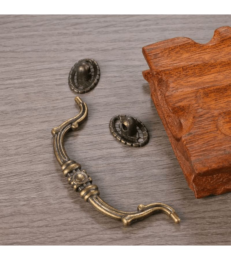 Bronze Jewelry Box Drawer Pulls 2pcs with Screws for Cabinet Furniture - Image 3