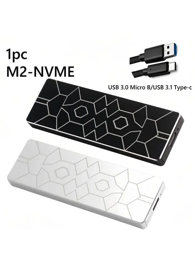 Black NVME M 2 SSD Hard Drive Enclosure Portable High Speed Storage USB 3 1 Type C - Image 2