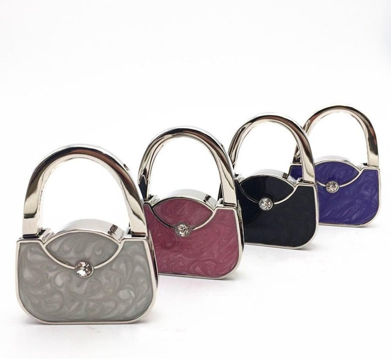 ROFLYER Handbag Shape Design Metal Foldable Purse Bag Hook Table Hanger,Set of 4 - Image 3