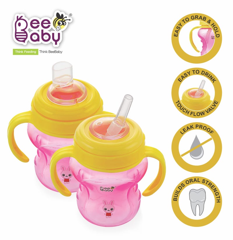 BEEBABY 2-in-1 Spout & Straw Sippy Cup with Detachable Handle- 150ml/5oz Leak Proof Baby Training Cup, Easy to Hold Grip, BPA Free Spill Proof Sipper Bottle for Kids 9 Months+ - Image 4