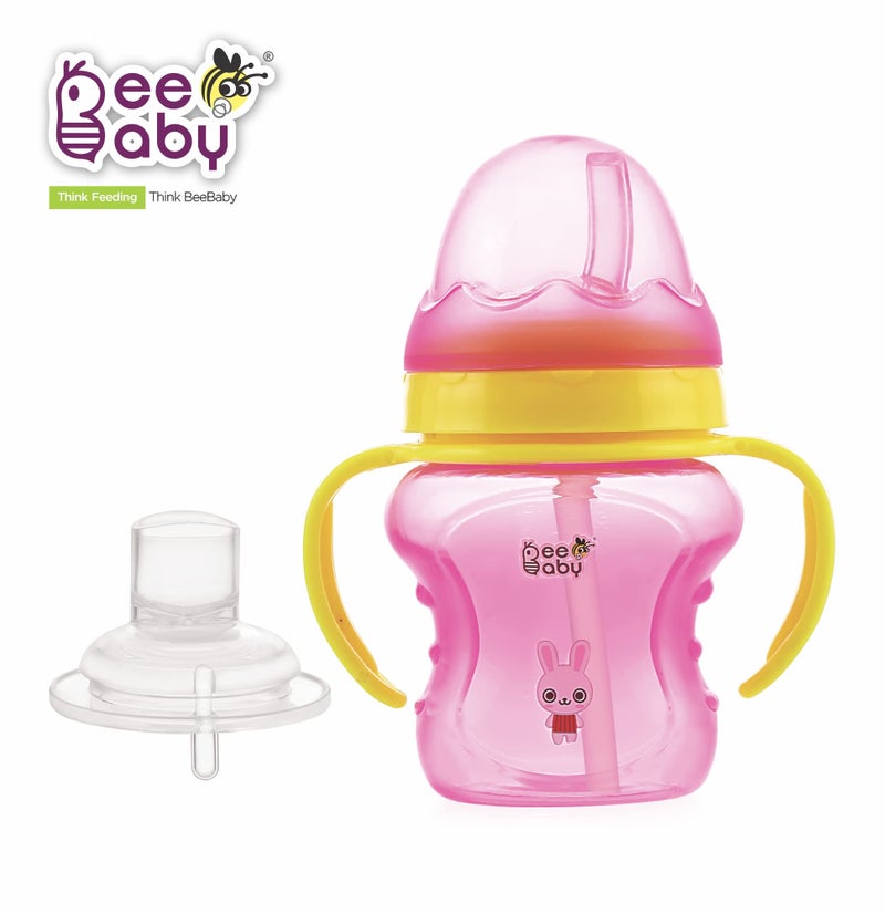 BEEBABY 2-in-1 Spout & Straw Sippy Cup with Detachable Handle- 150ml/5oz Leak Proof Baby Training Cup, Easy to Hold Grip, BPA Free Spill Proof Sipper Bottle for Kids 9 Months+ - Image 2