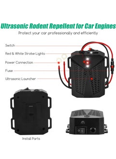 Under Hood Rodent Repeller, Professional Mouse Repellent, Ultrasonic 12v  Car Pest Repeller Squirrels, Pack Rat Deterrent For Cars Trucks Rv Engine  Bay