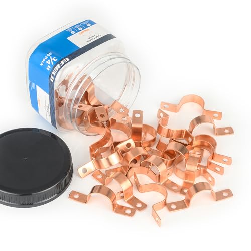 EFIELD 30Pack EFIELD 34Inch Copper Pipe Strap TwoHole Clamp Mount Copper Made Pro Pack COPPER024 - Image 1