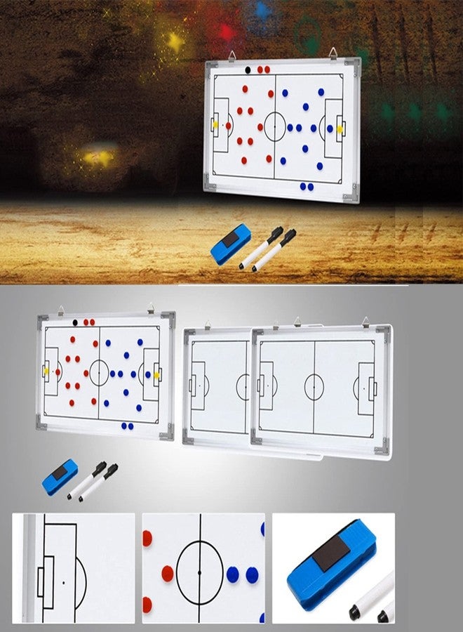 RoseFlower Magnetic Soccer Whiteboard for Coaches, Soccer Coaching Pro Double-Sided White Board Soccer Clipboard Coaches Board Hanging Competition Teaching Training Winning Strategy Board with Marker - Image 4