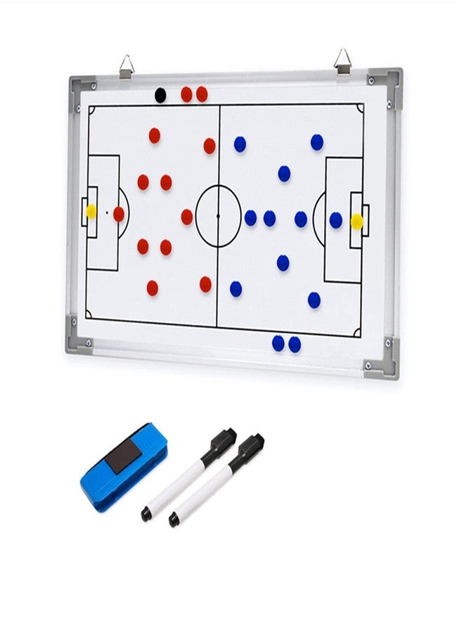 RoseFlower Magnetic Soccer Whiteboard for Coaches, Soccer Coaching Pro Double-Sided White Board Soccer Clipboard Coaches Board Hanging Competition Teaching Training Winning Strategy Board with Marker - Image 2