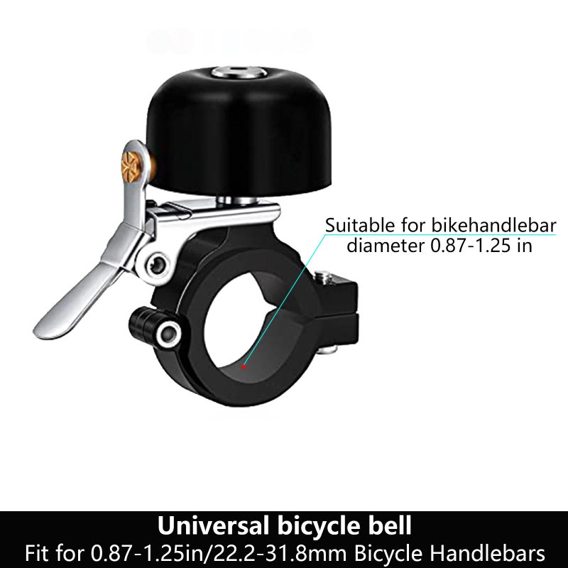 Greallthy Bike Bell Classic Brass Bicycle Bell,Bike Bells for Adults Kids,Loud Sound Bells Fit for 0.87-1.25in/22.2-31.8mm Bicycle Handlebars,Road Mountain Bike Accessories. - Image 3